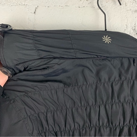 Athleta Black Shock Cord Smocked Anorak Long Jacket XS - Picture 11 of 12